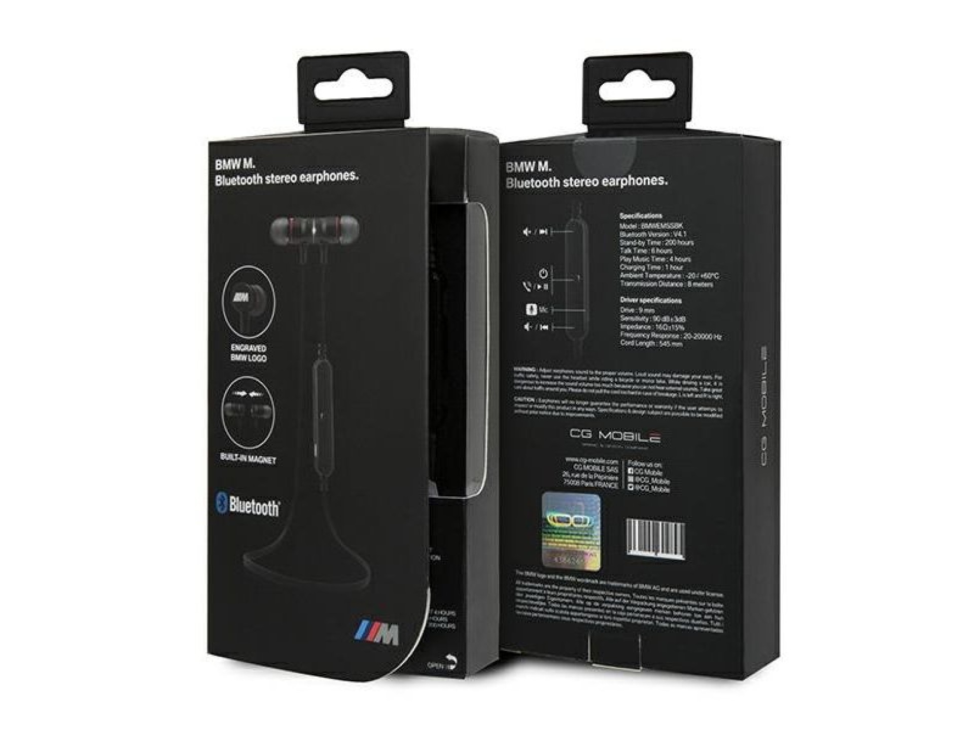 Fones de ouvido sem fio Bluetooth BMW CGBTE04 - Preto