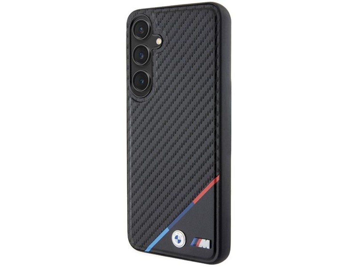BMW Carbon Tricolor Line MagSafe Case for Samsung Galaxy S24+ - Black