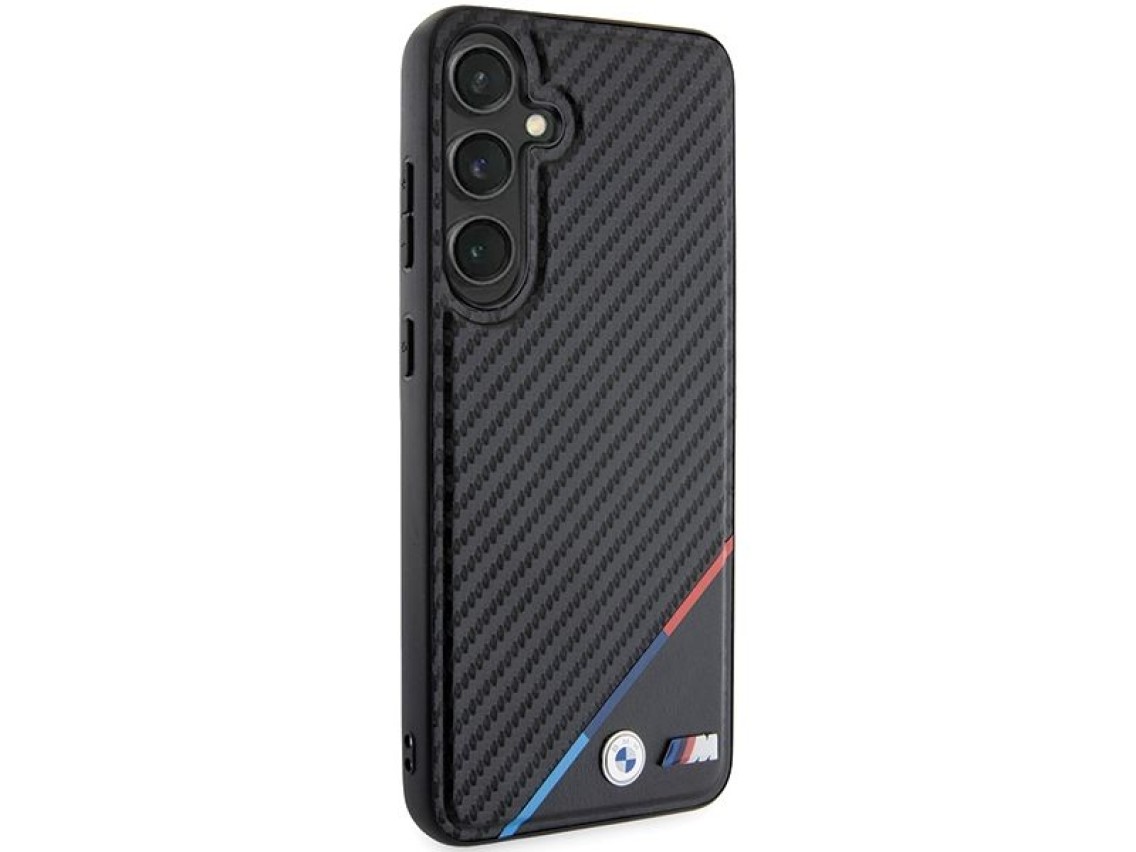 BMW Carbon Tricolor Line MagSafe Case for Samsung Galaxy S24+ - Black
