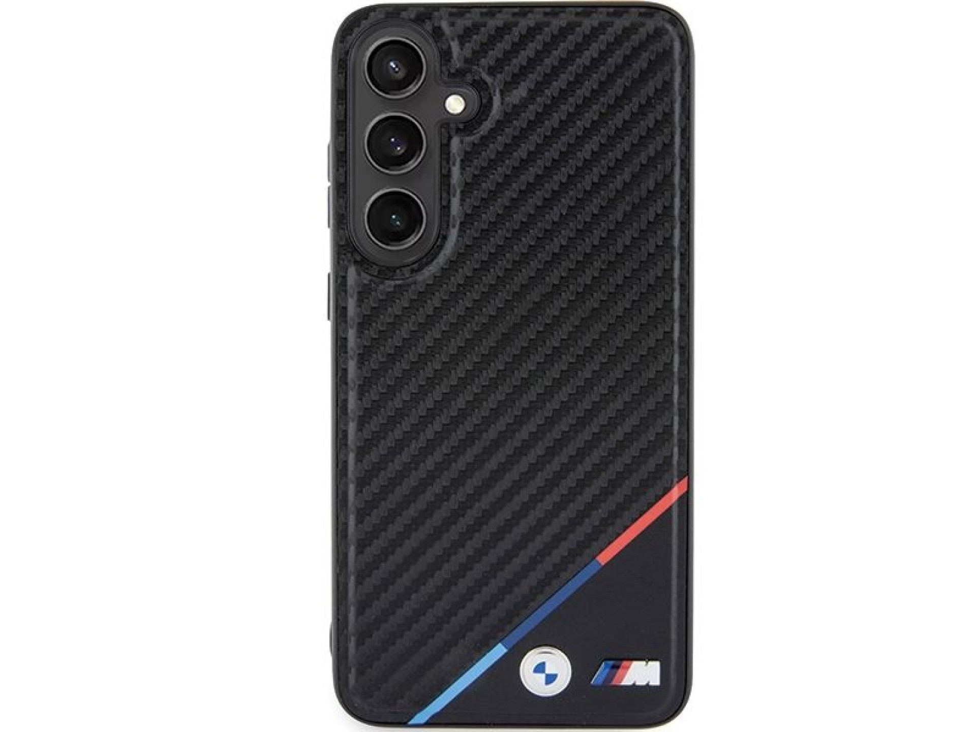 BMW Carbon Tricolor Line MagSafe Case for Samsung Galaxy S24+ - Black