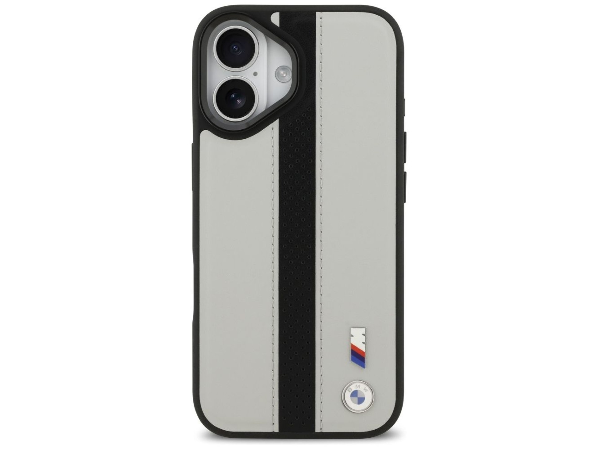 Funda MagSafe BMW M con logotipo de franja perforada para iPhone 17 - Gris