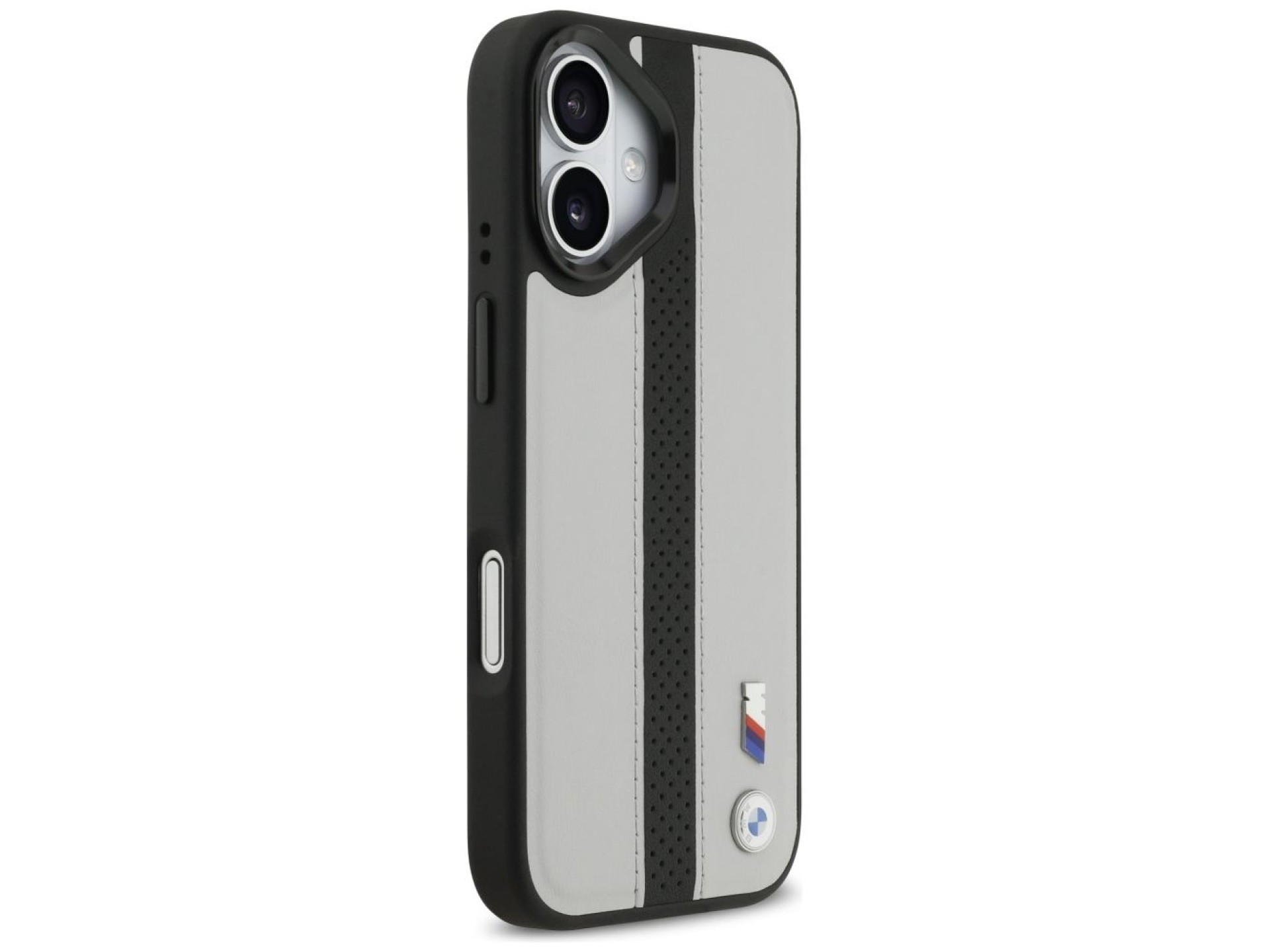 Funda MagSafe BMW M con logotipo de franja perforada para iPhone 17 - Gris