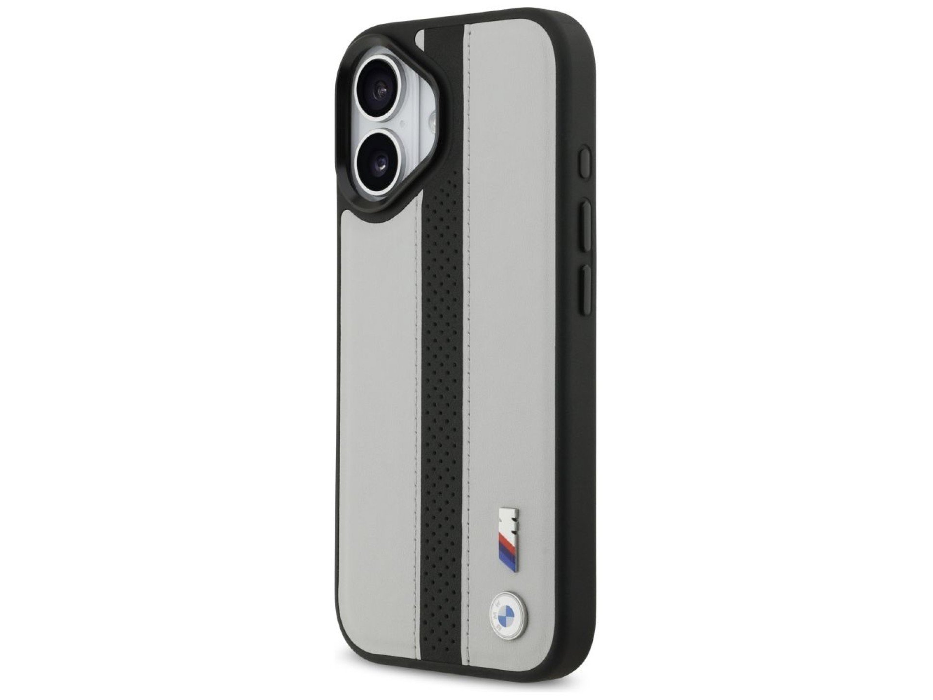Funda MagSafe BMW M con logotipo de franja perforada para iPhone 17 - Gris