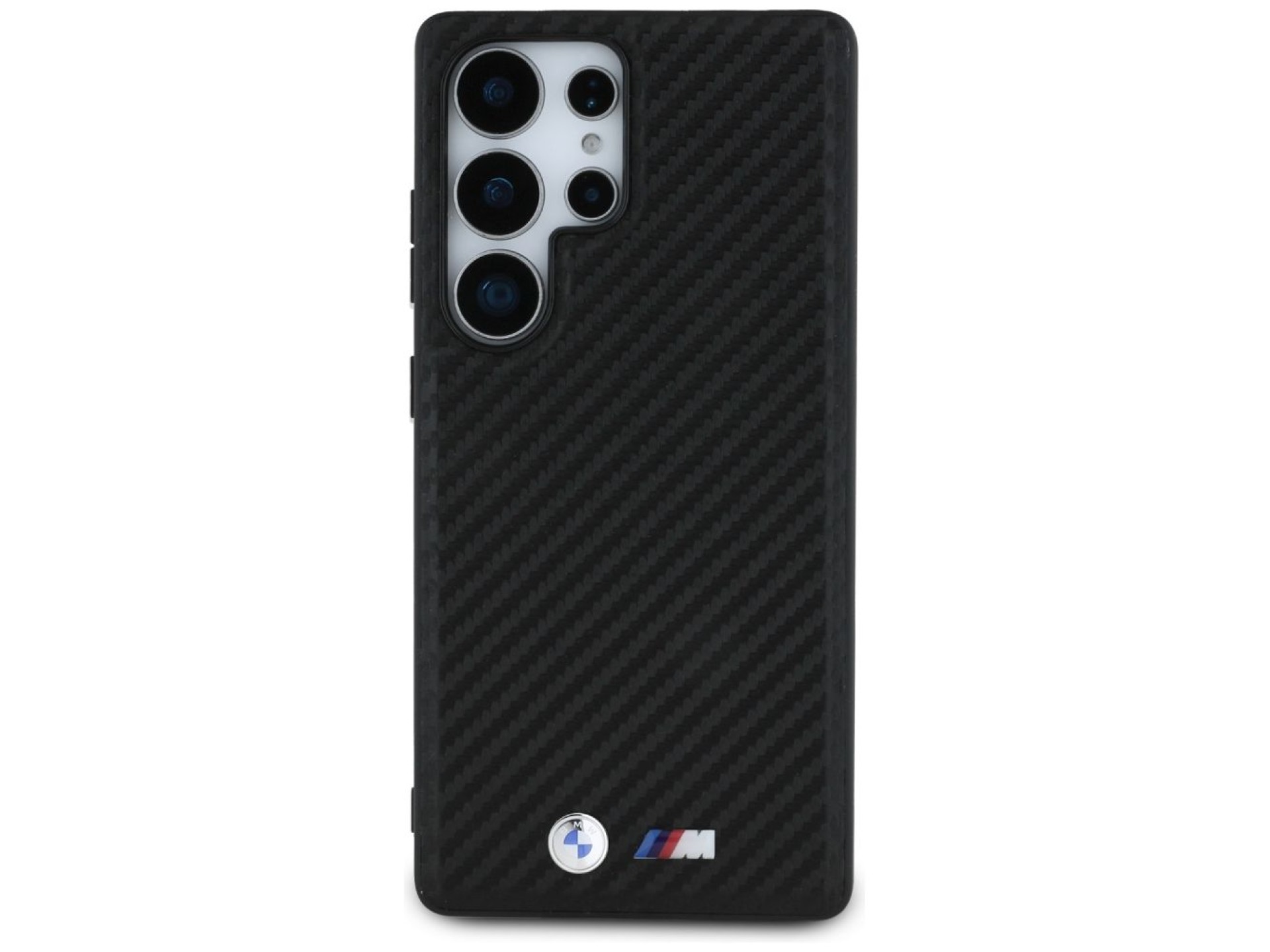 Capa MagSafe em couro e fibra de carbono da BMW para Samsung Galaxy S25 Ultra - Preta