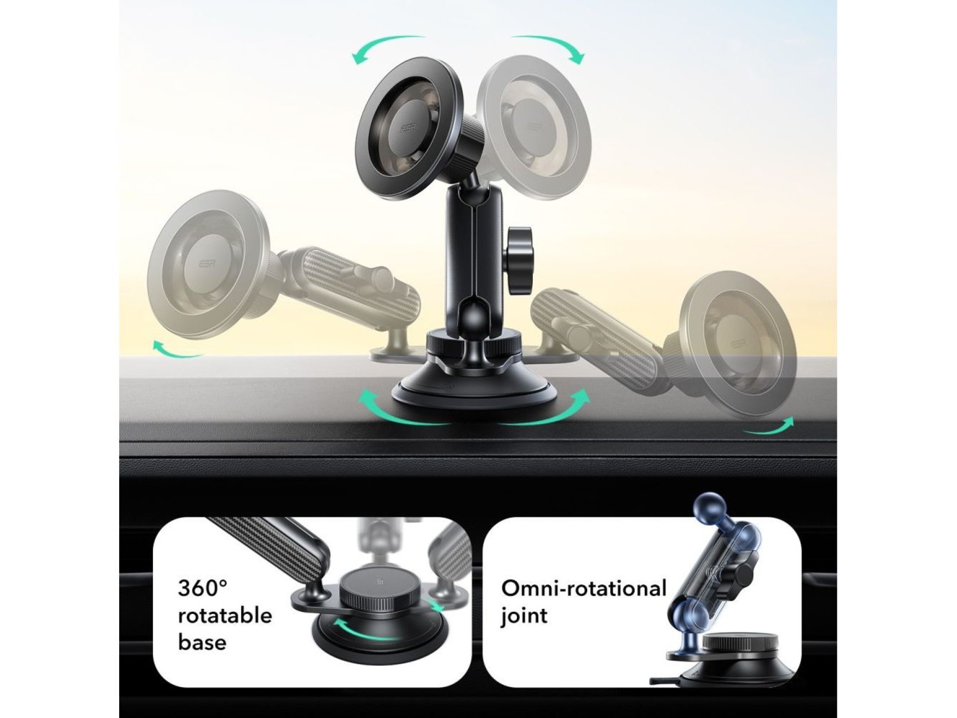 ESR OmniLock MagSafe Cockpit Car Mount - Black