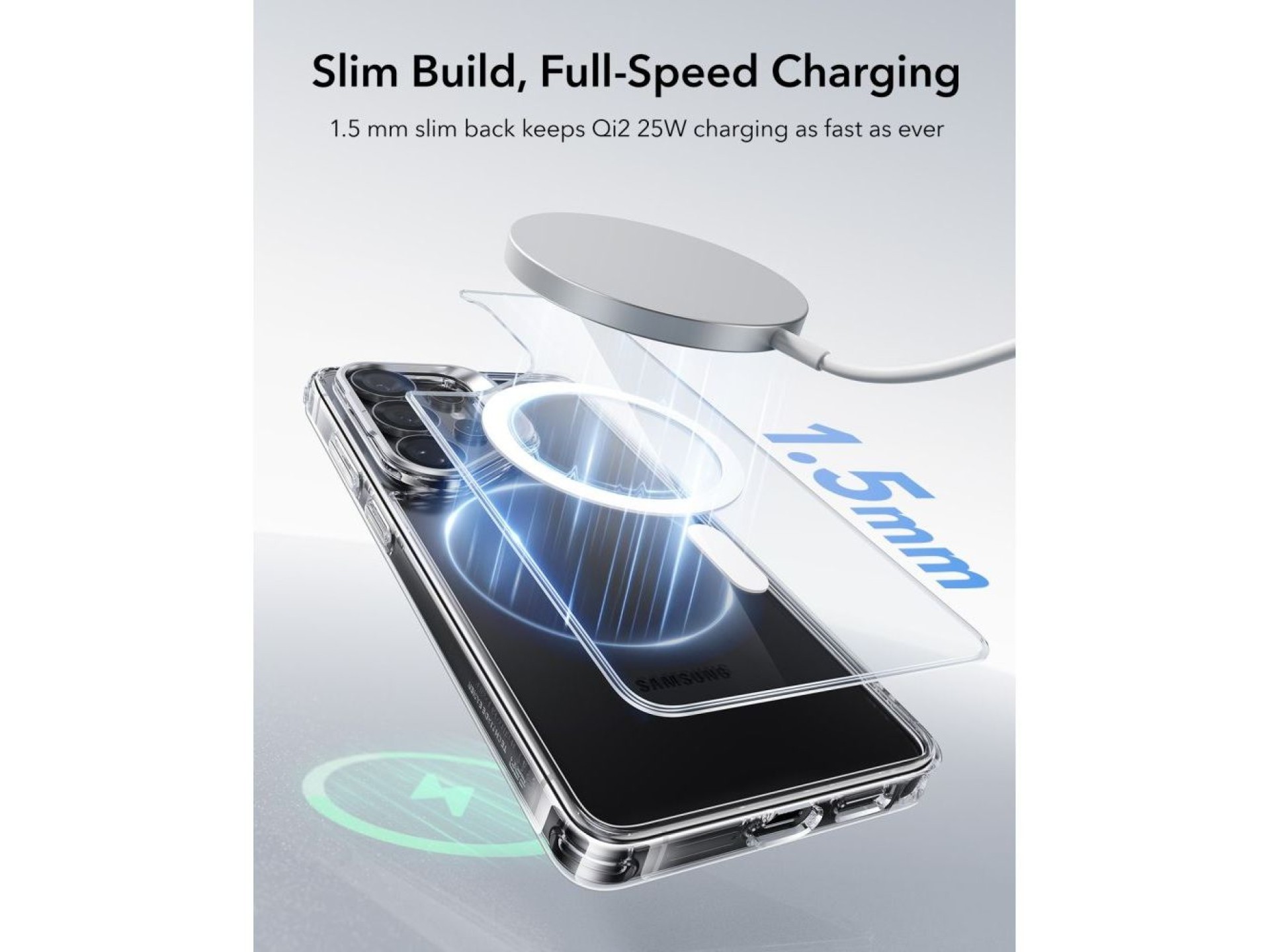 Funda ESR Classic Hybrid con soporte MagSafe para Samsung Galaxy S26 Ultra - Transparente