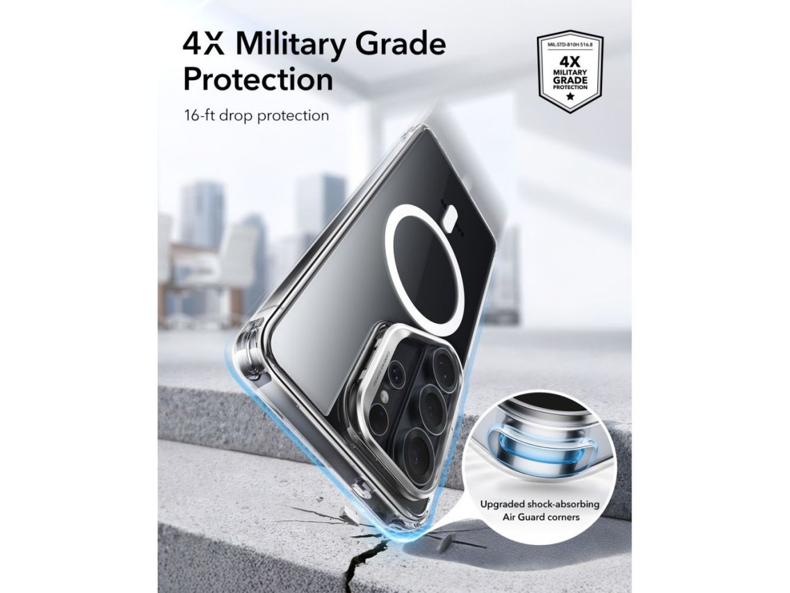 Funda ESR Classic Hybrid con soporte MagSafe para Samsung Galaxy S26 Ultra - Transparente
