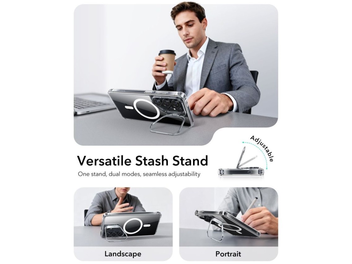 Funda ESR Classic Hybrid con soporte MagSafe para Samsung Galaxy S26 Ultra - Transparente