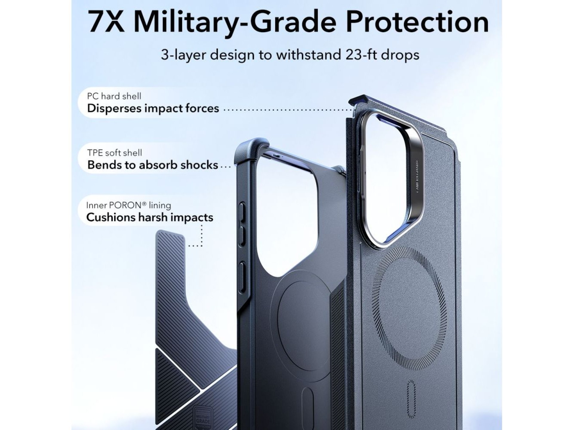 Funda ESR Cyber ??Tough con soporte MagSafe para Samsung Galaxy S26 Ultra - Negra