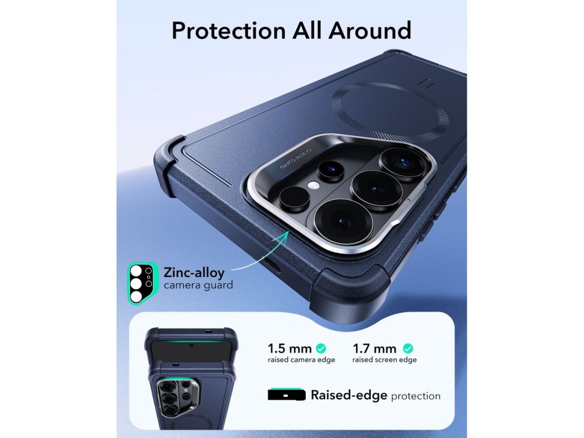 Funda ESR Cyber ??Tough con soporte MagSafe para Samsung Galaxy S26 Ultra - Azul marino