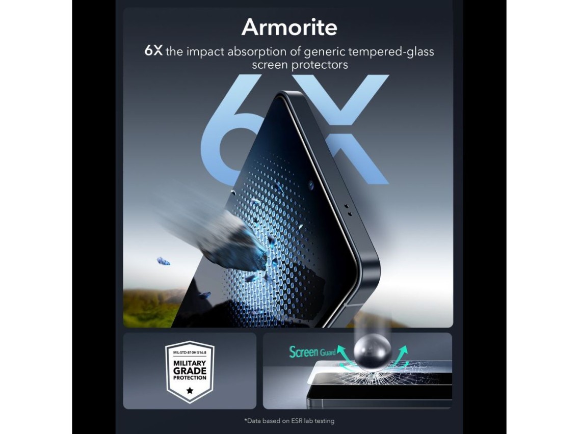 Protectores de pantalla de vidrio templado ESR UltraFit Armorite (paquete de 2) para Samsung Galaxy