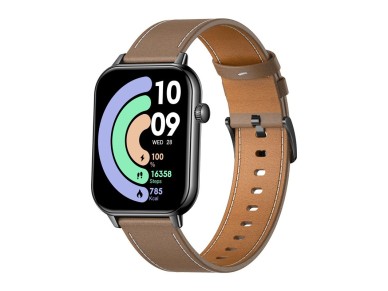COLMI C28 Smartwatch – Black + Brown Leather Strap COLMI C28 Smartwatch – Black + Brown Leather Strap