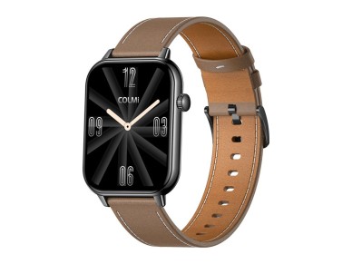 COLMI C28 Smartwatch – Black + Brown Leather Strap COLMI C28 Smartwatch – Black + Brown Leather Strap