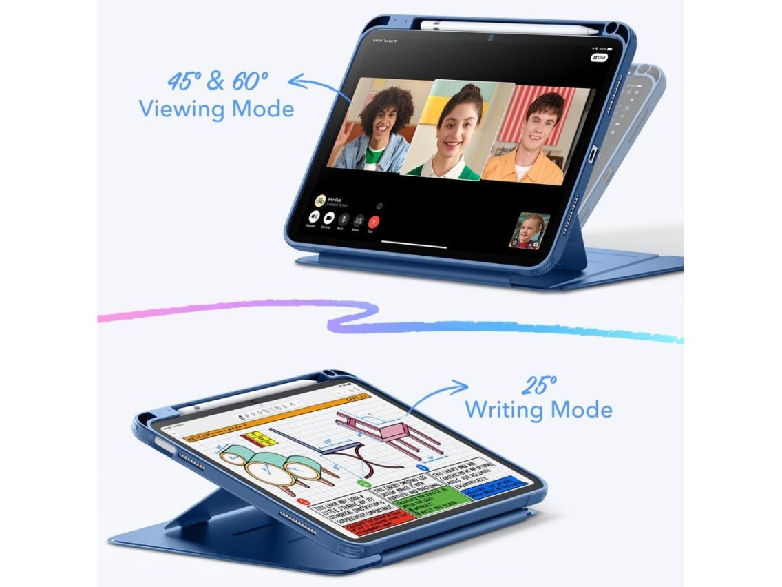 Funda híbrida plegable ESR para iPad de 10,9” (2022) / iPad de 11” (2024) - Azul