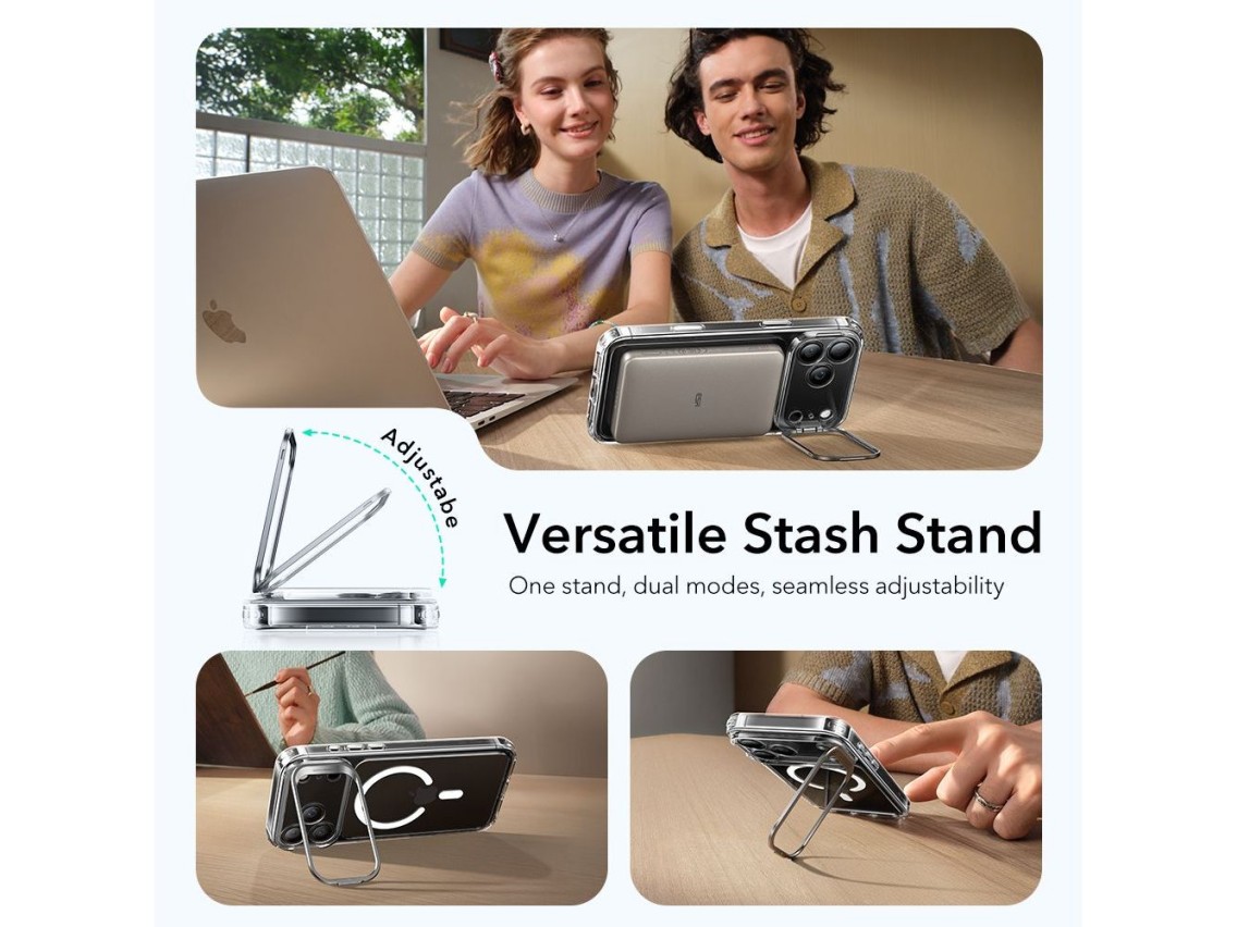 Capa MagSafe ESR Classic Hybrid com suporte para iPhone 17 Pro Max - Transparente