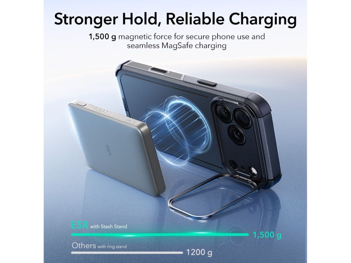 Capa MagSafe com suporte ESR Cyber ??para iPhone 17 Pro - Preta