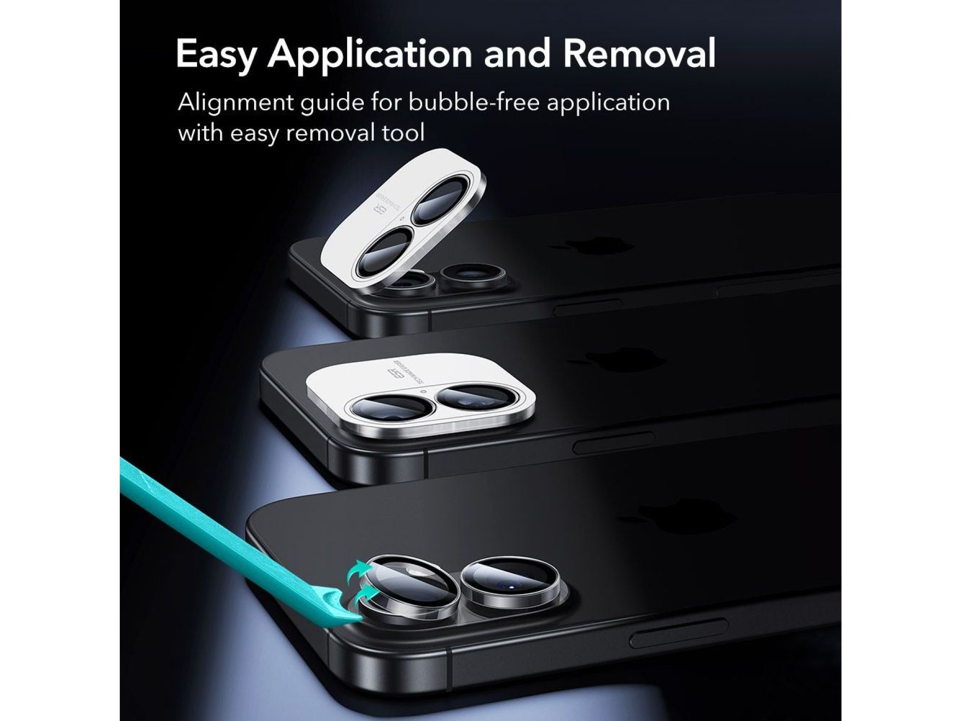 Capa protetora de câmera ESR Armorite para iPhone 16 / 16 Plus / 17 - Transparente