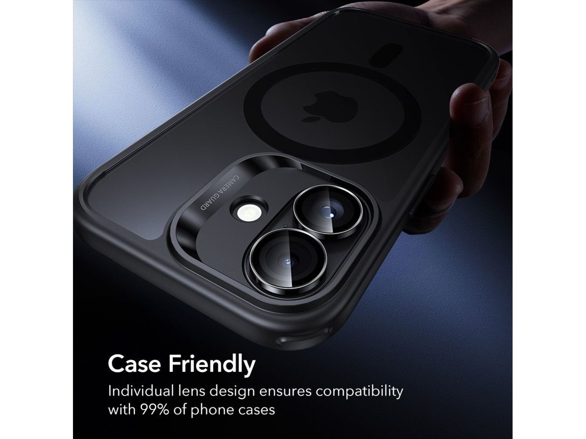 Capa protetora de câmera ESR Armorite para iPhone 16 / 16 Plus / 17 - Preta