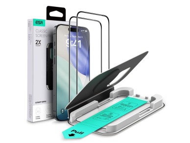 ESR UltraFit Tempered Glass 2-pack for iPhone 16 Pro / 17 - transparent ESR UltraFit Tempered Glass 2-pack for iPhone 16 Pro / 17 - transparent