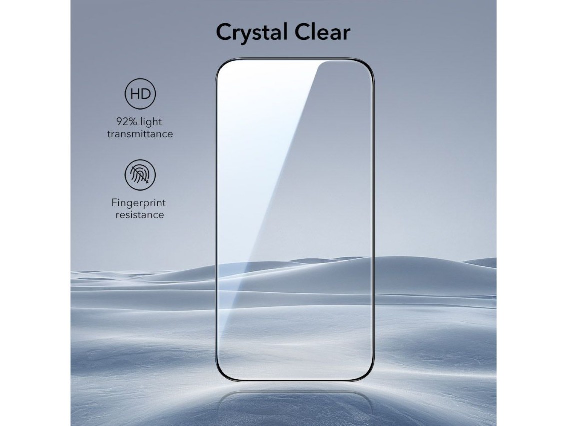 Kit com 2 películas de vidro temperado ESR UltraFit para iPhone 17 Pro - transparente