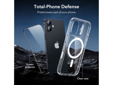 Juego de fundas ESR Classic Hybrid MagSafe + cristal templado para iPhone 17 - Transparente Juego de fundas ESR Classic Hybrid MagSafe + cristal templado para iPhone 17 - Transparente