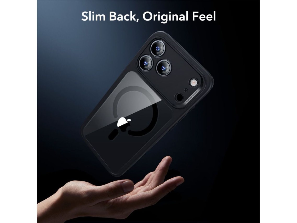 Juego de fundas ESR Classic Hybrid MagSafe + cristal templado para iPhone 17 Pro - Negro transparent