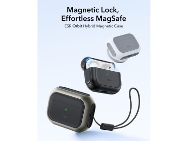 ESR Orbit HaloLock MagSafe Case for AirPods Pro 3 - Gray & Black ESR Orbit HaloLock MagSafe Case for AirPods Pro 3 - Gray & Black