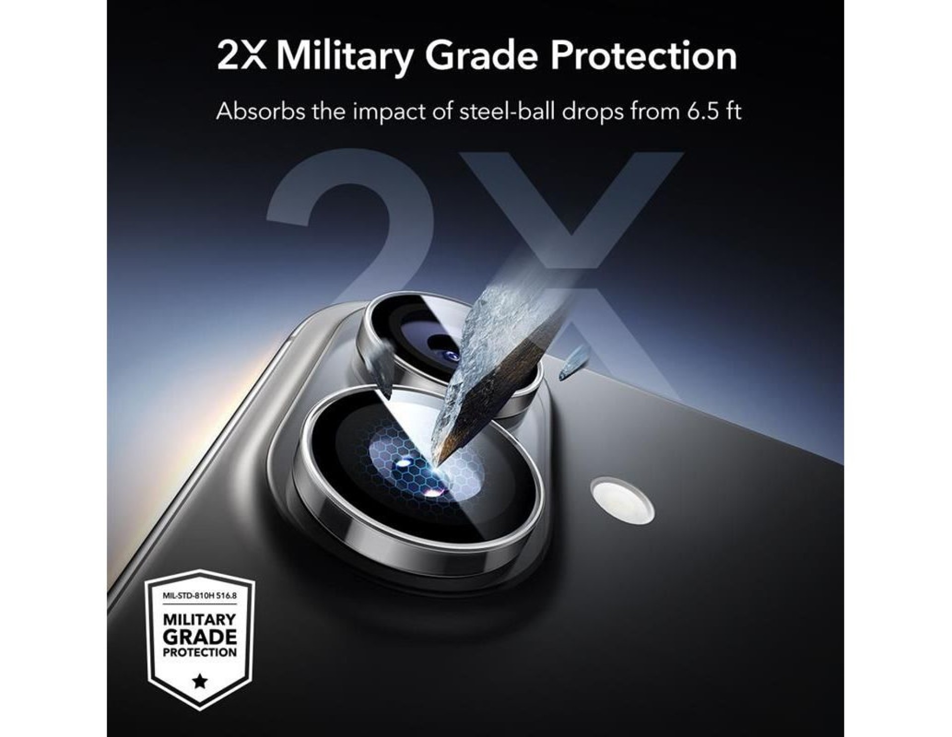 Capa protetora de câmera ESR Armorite para iPhone 16 / 16 Plus / 17 - Transparente