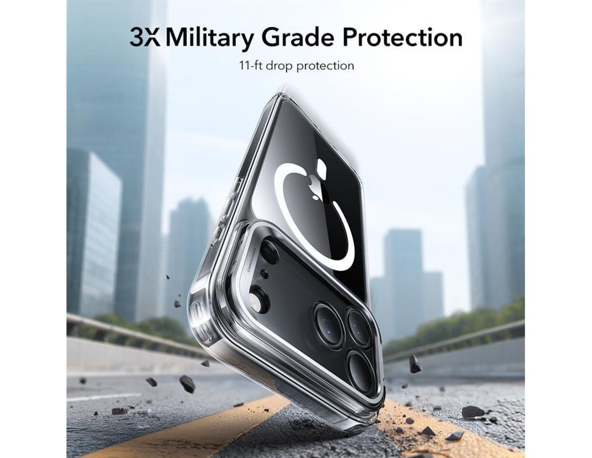 Capa MagSafe ESR Classic Hybrid com suporte para iPhone 17 Pro Max - Transparente
