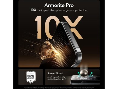 ESR UltraFit Armorite Pro Tempered Glass for iPhone 16 Pro / 17 - Transparent