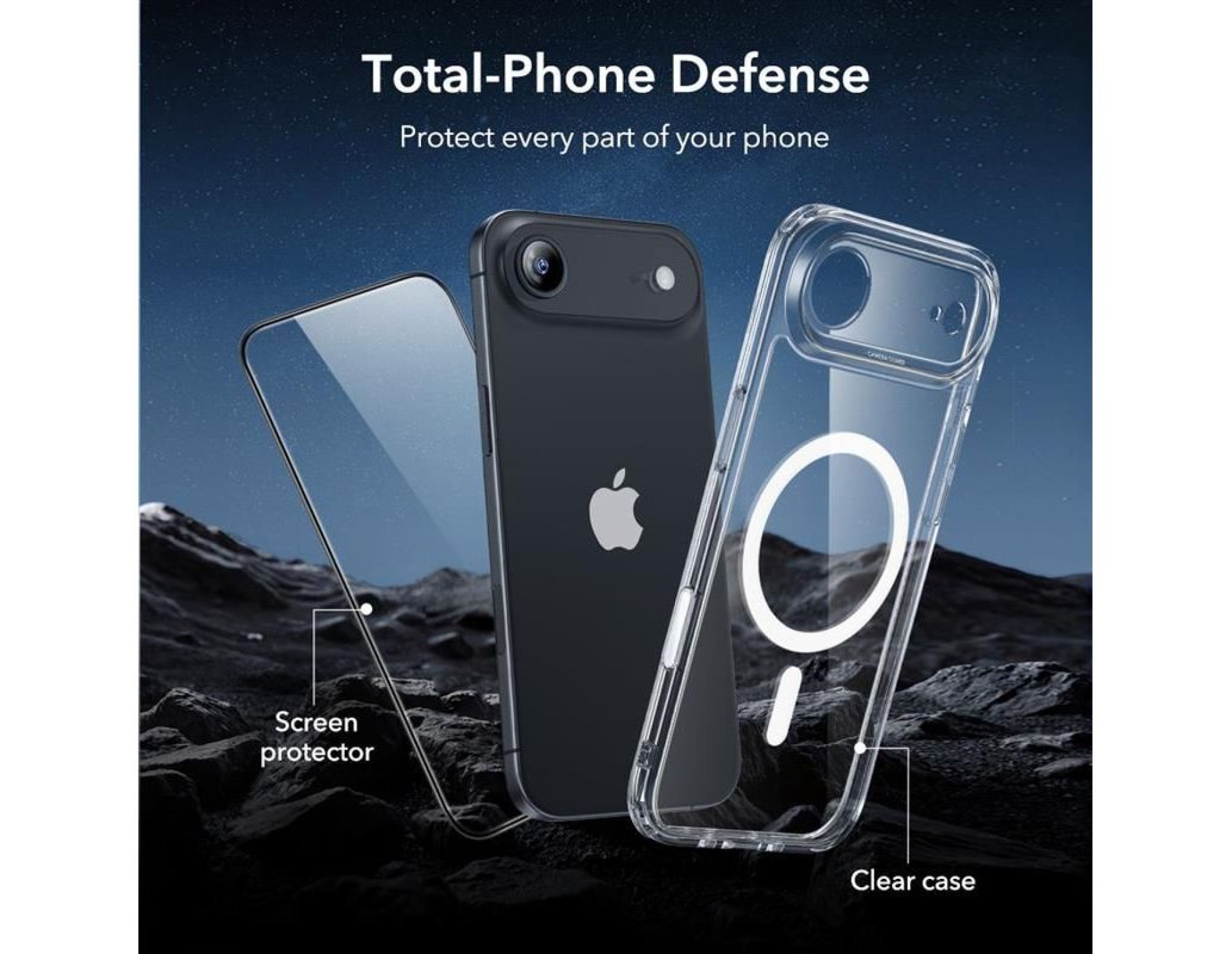 ESR Classic Hybrid MagSafe + Tempered Glass Set for iPhone 17 Air - Clear