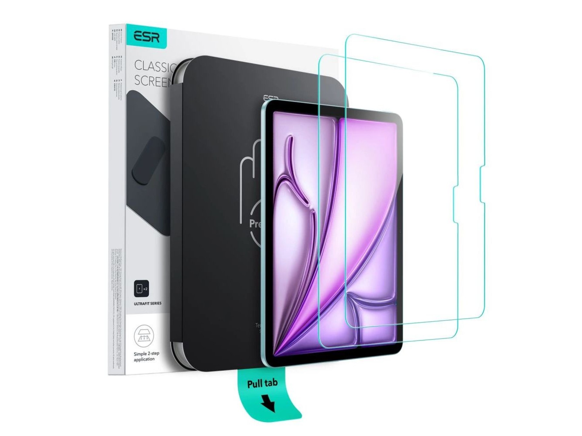 Pacote com 2 películas de vidro temperado ESR UltraFit para iPad Air de 11