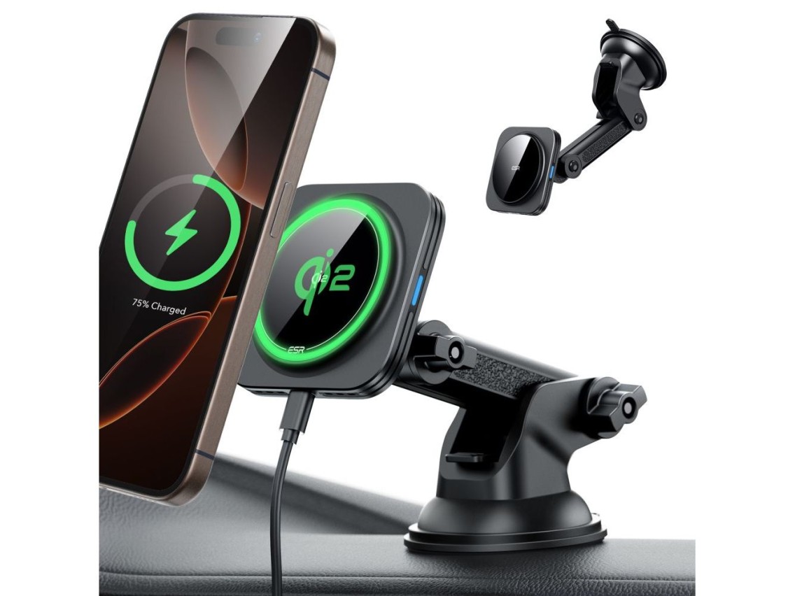 ESR Halolock Magnetic MagSafe QI2 15W Car Holder - Black