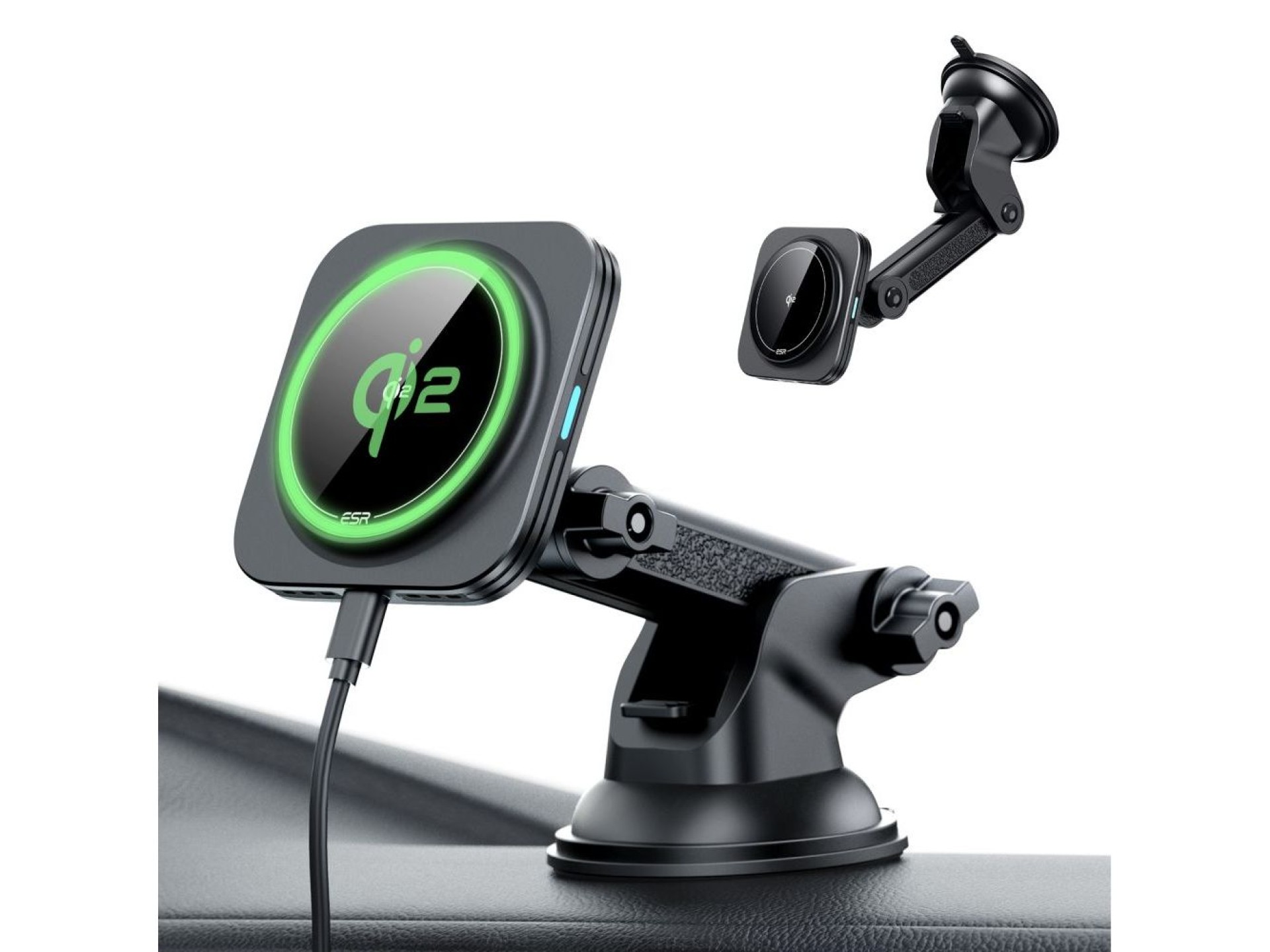 ESR Halolock Magnetic MagSafe QI2 15W Car Holder - Black