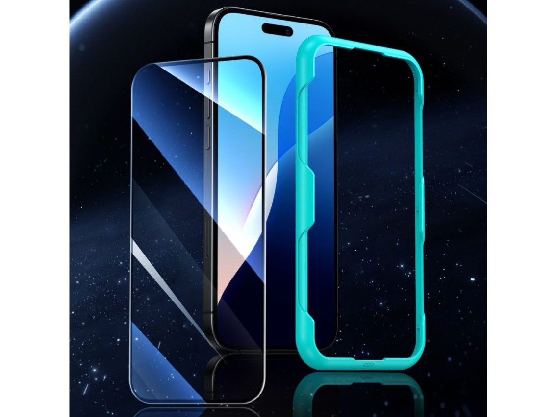 Protector de pantalla de vidrio templado ESR (paquete de 2) para iPhone 16 - transparente