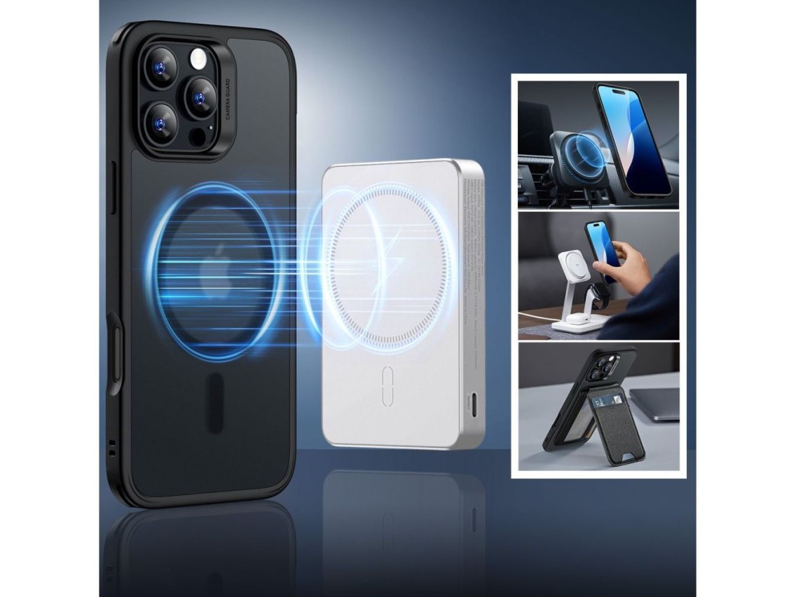 Funda ESR Classic Hybrid Halolock MagSafe + protector de pantalla de vidrio templado para iPhone 16