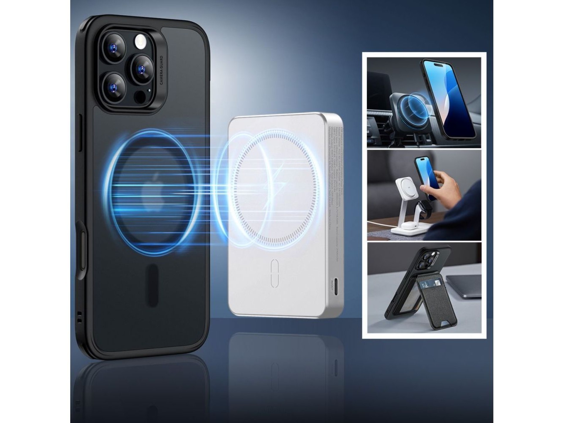 Funda ESR Classic Hybrid Halolock MagSafe + protector de pantalla de vidrio templado para iPhone 16