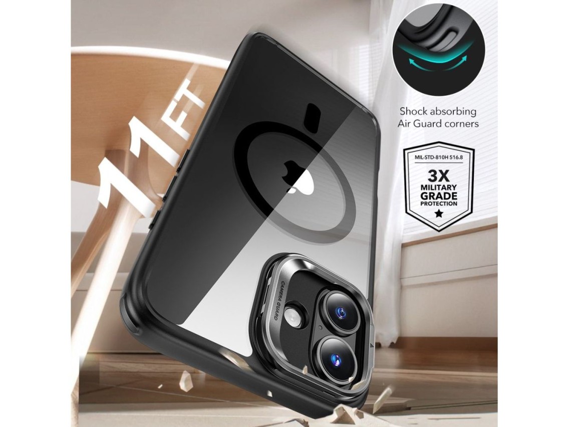 Funda ESR Classic Hybrid con soporte Halolock MagSafe + protector de pantalla de vidrio templado par