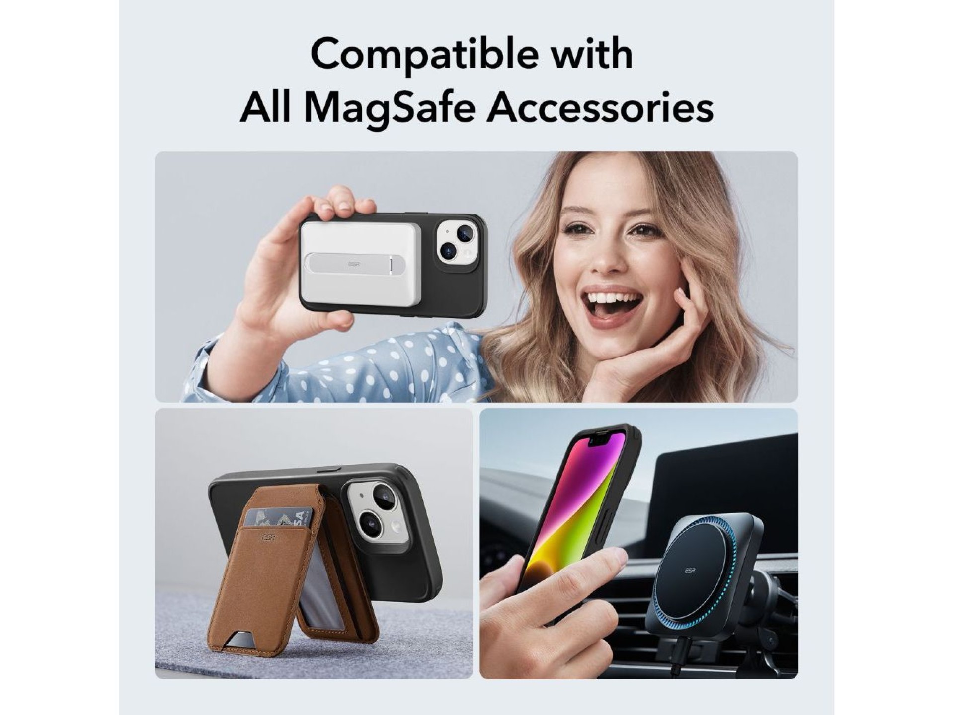 Funda ESR Classic Hybrid Halolock MagSafe para iPhone 14 Plus - Negra