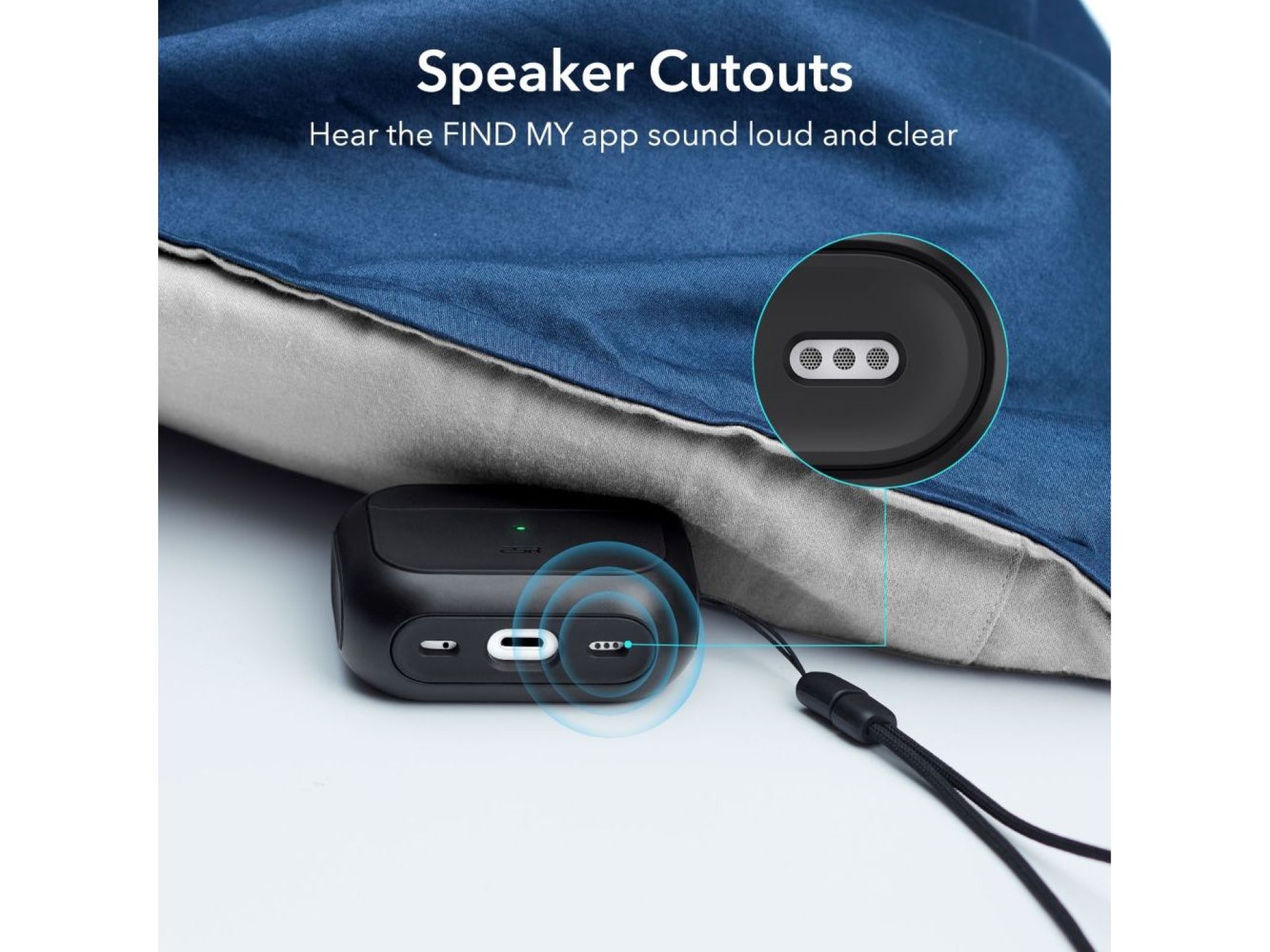 Capa ESR Orbit Halolock com MagSafe para Apple AirPods Pro 1/2 - preta
