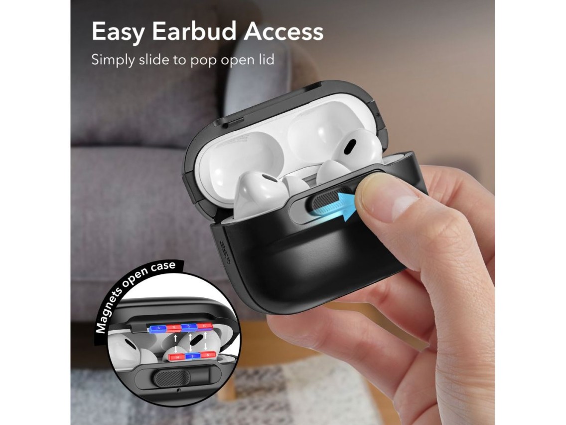 ESR Pulse Halolock Case with MagSafe for Apple AirPods Pro 1/2 - Black