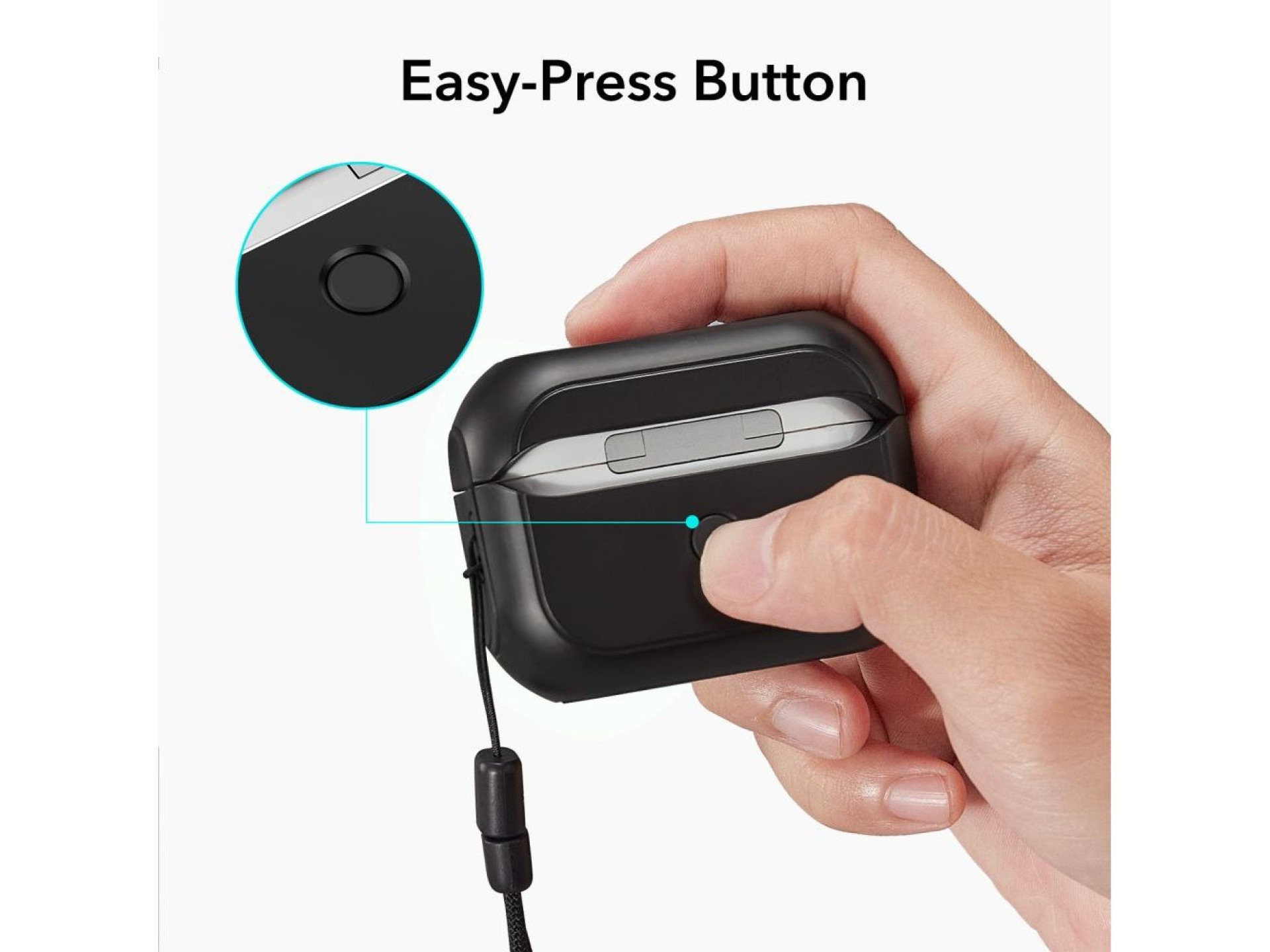 Capa ESR Orbit Halolock com MagSafe para Apple AirPods Pro 1/2 - preta