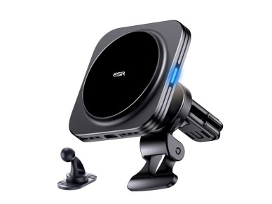 ESR Halolock Magnetic QI2 Car Holder with MagSafe 15W Inductive Charger for Air Vent - Black ESR Halolock Magnetic QI2 Car Holder with MagSafe 15W Inductive Charger for Air Vent - Black