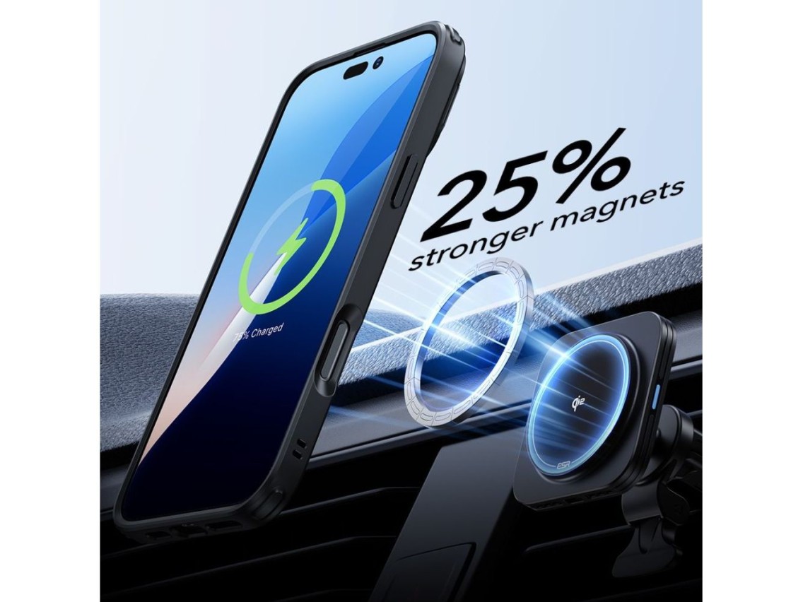 ESR Classic Hybrid Kickstand Halolock MagSafe Case with Stand + Tempered Glass for iPhone 16 Pro Max