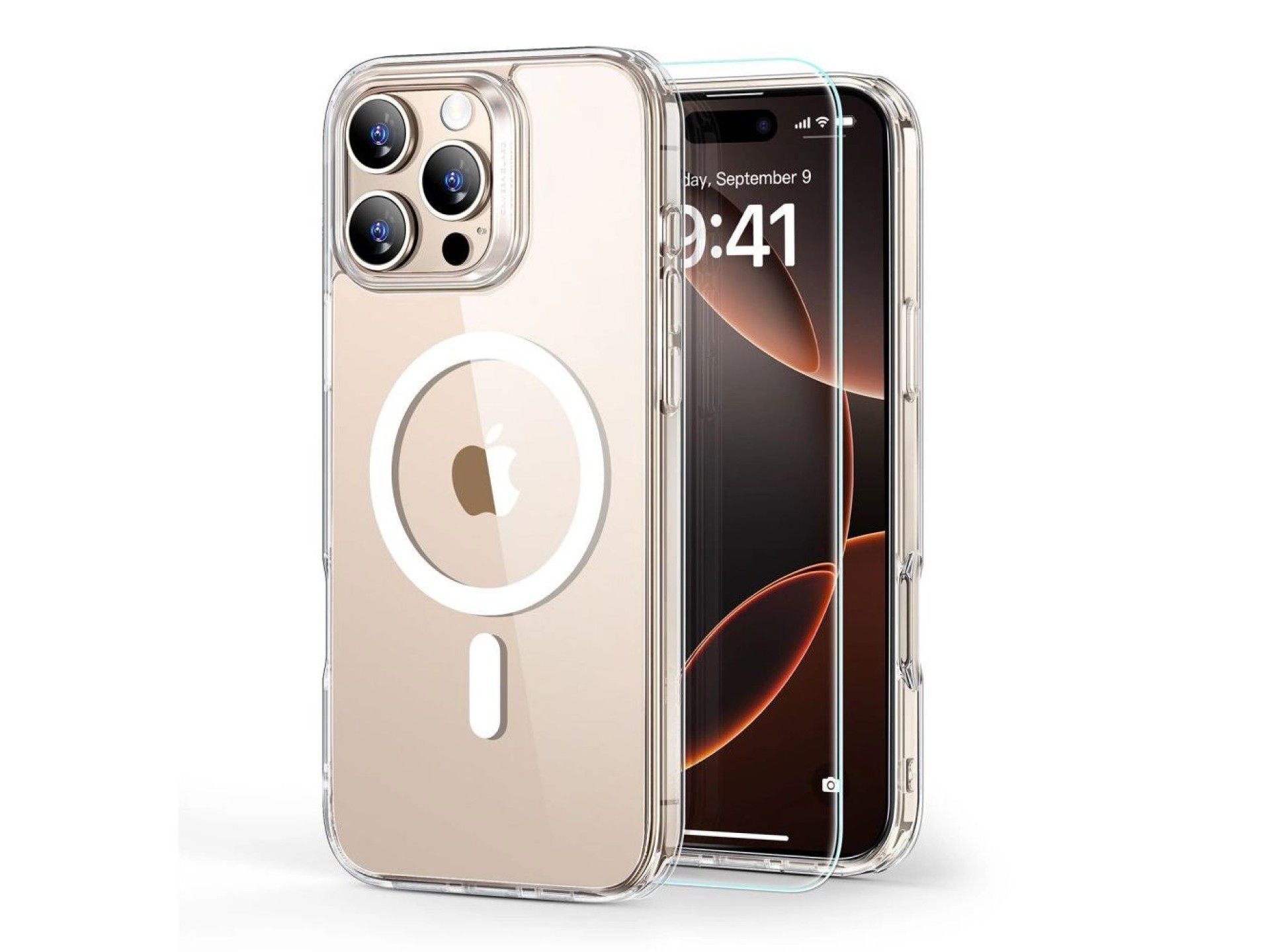 Capa ESR Classic Hybrid Halolock MagSafe + Película de Vidro Temperado para iPhone 16 Pro Max - Tran