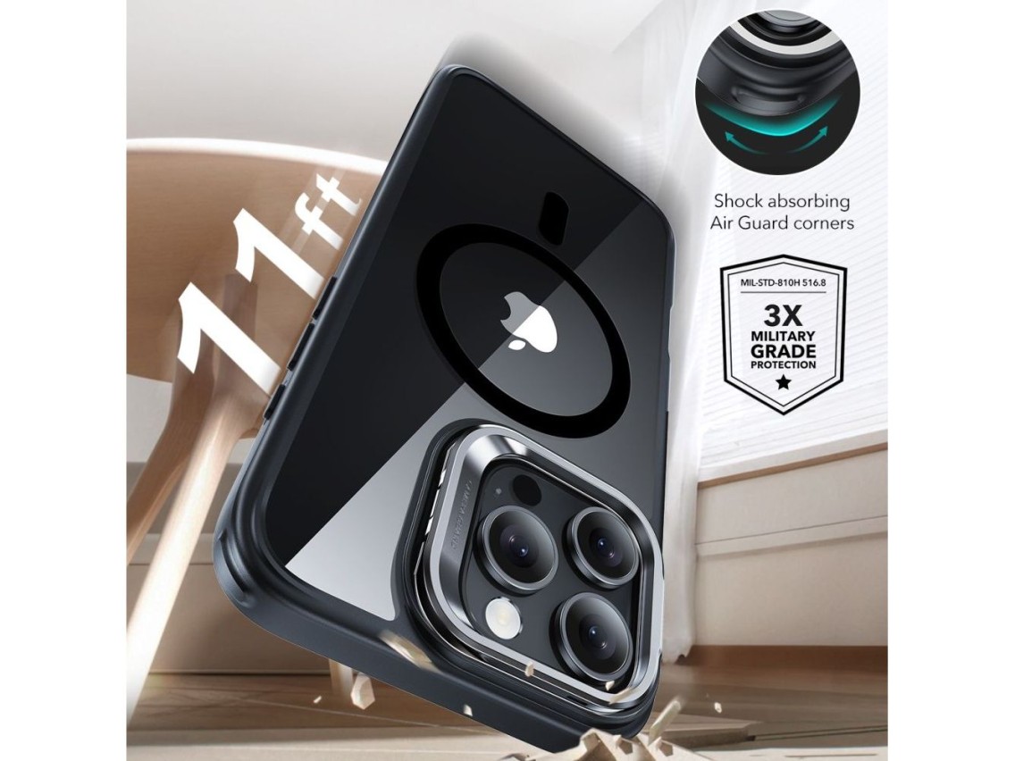ESR Classic Hybrid Kickstand Halolock MagSafe Case with Stand + Tempered Glass for iPhone 16 Pro Max