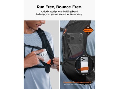 Chaleco de running Spigen A721 Dynamic Shield ML con bidón flexible de 500 ml - Negro Chaleco de running Spigen A721 Dynamic Shield ML con bidón flexible de 500 ml - Negro