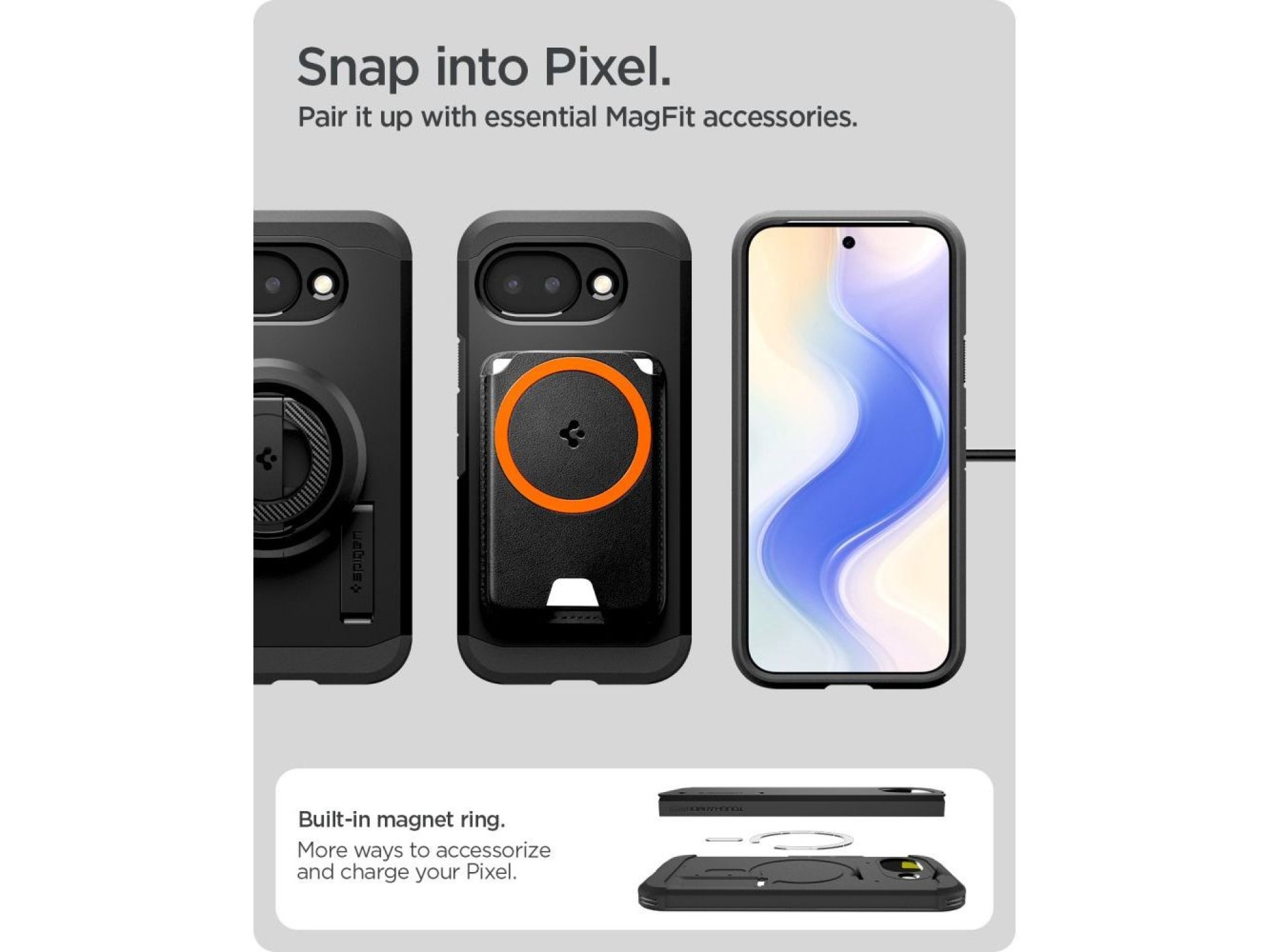 Capa Spigen Tough Armor Mag MagSafe para Google Pixel 10A - preta