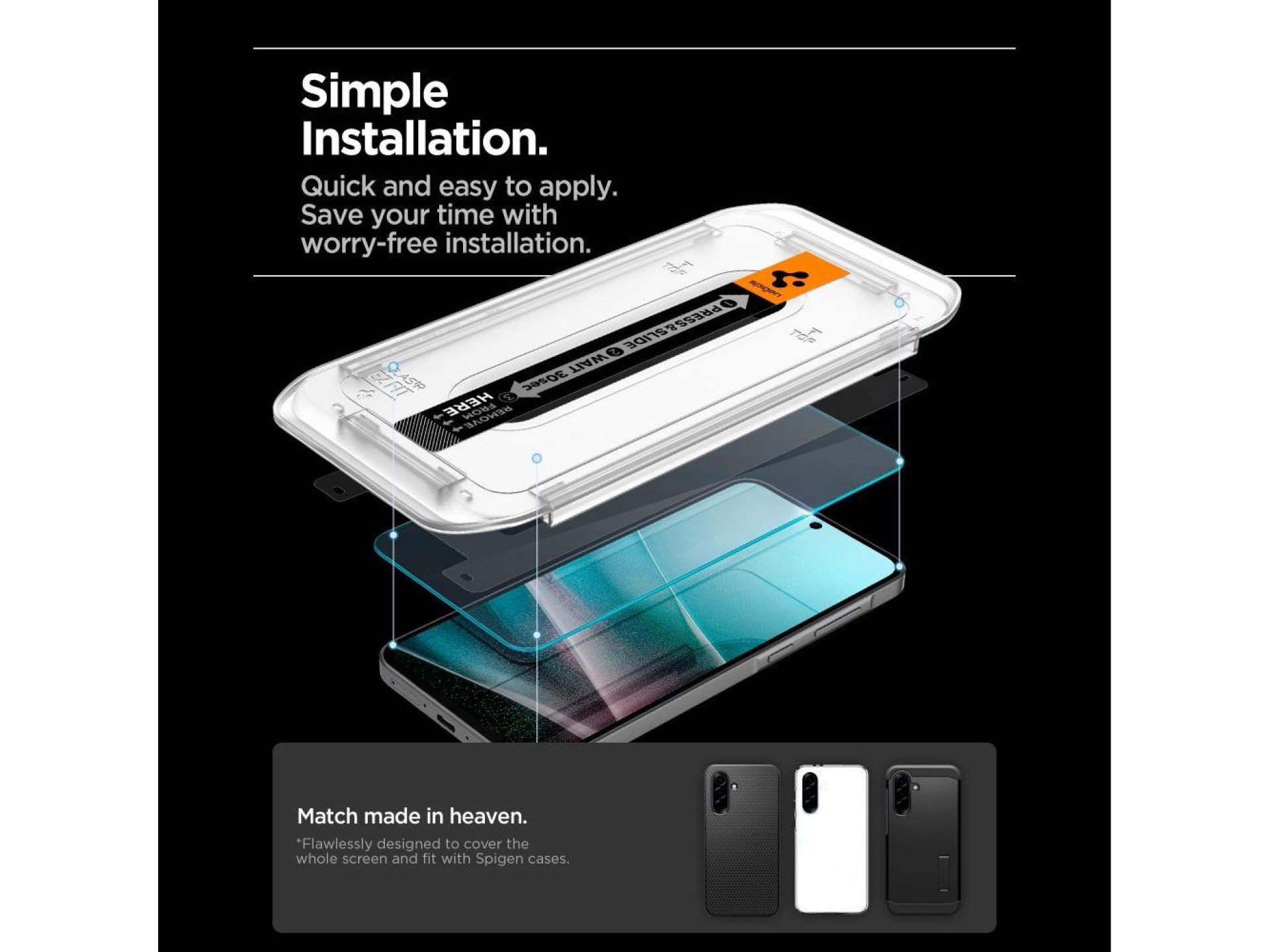 Protector de pantalla de vidrio templado Spigen Glas.tR EZ Fit para Samsung Galaxy A36 / A37 5G