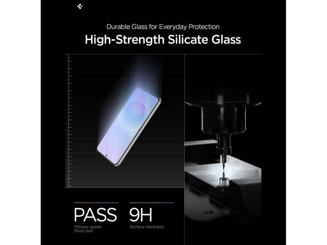 Spigen Glas.tR EZ Fit Pro - Paquete de 2 protectores de pantalla de vidrio templado para Samsung Gal